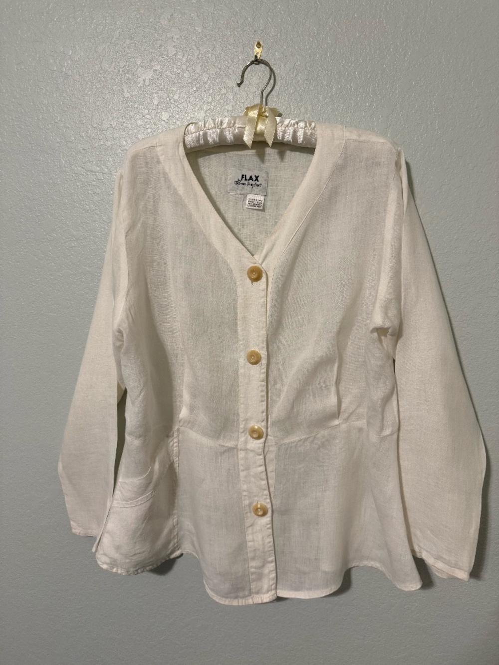 FLAX Women's Blouse - Linen - White